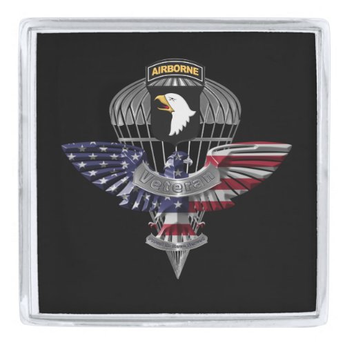 101st Airborne Division Veteran Silver Finish Lapel Pin