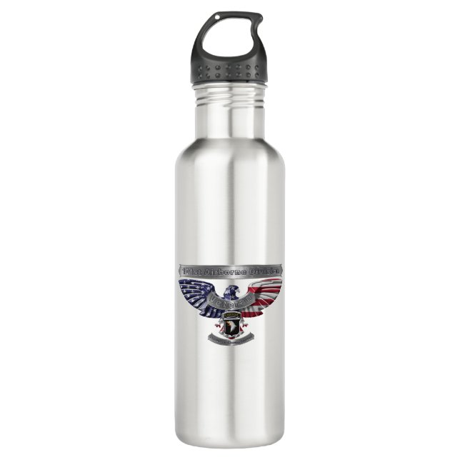 101st Airborne Division Veteran  Stainless Steel Water Bottle (Front)