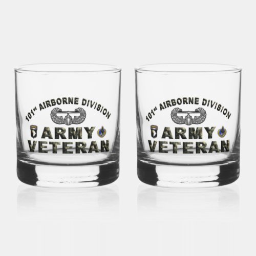 101st Airborne Division Veteran Whiskey Glass