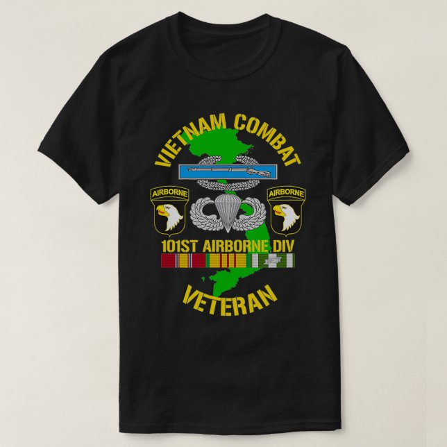101st Airborne Division - Vietnam Combat Veteran T-Shirt (Design Front)