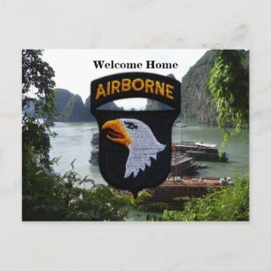 101st airborne division vietnam nam patch postcard
