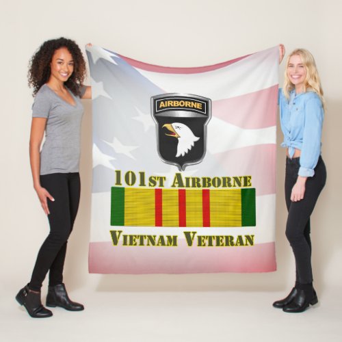 101st Airborne Division Vietnam Veteran Fleece Blanket