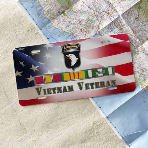 101st Airborne Division Vietnam Veteran  License Plate