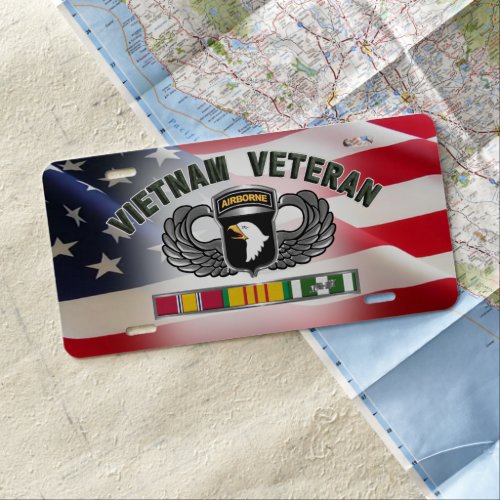 101st Airborne Division Vietnam Veteran  License Plate