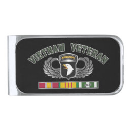 101st Airborne Division Vietnam Veteran Silver Finish Money Clip