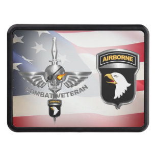 101st Airborne Division Wicked Flaming Skull Hitch Cover