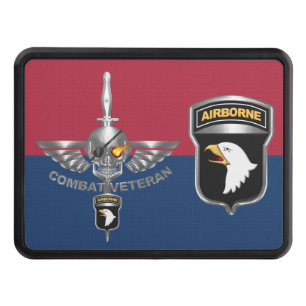 101st Airborne Division Wicked Flaming Skull Hitch Cover