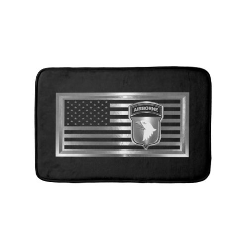 101st Airborne Division with American Flag Bath Mat