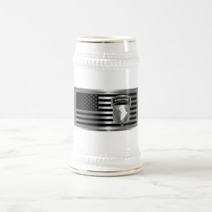 101st Airborne Division with American Flag Beer Stein