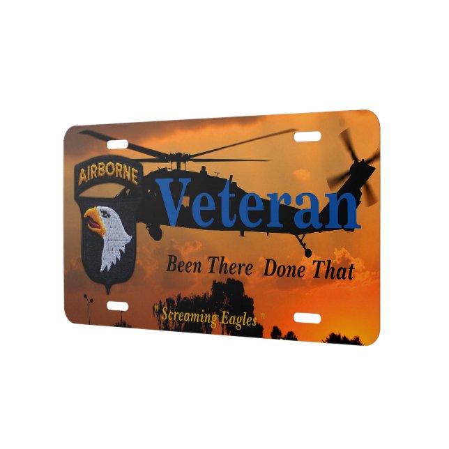 101st airborne fort campbell veterans vets license plate (Left)