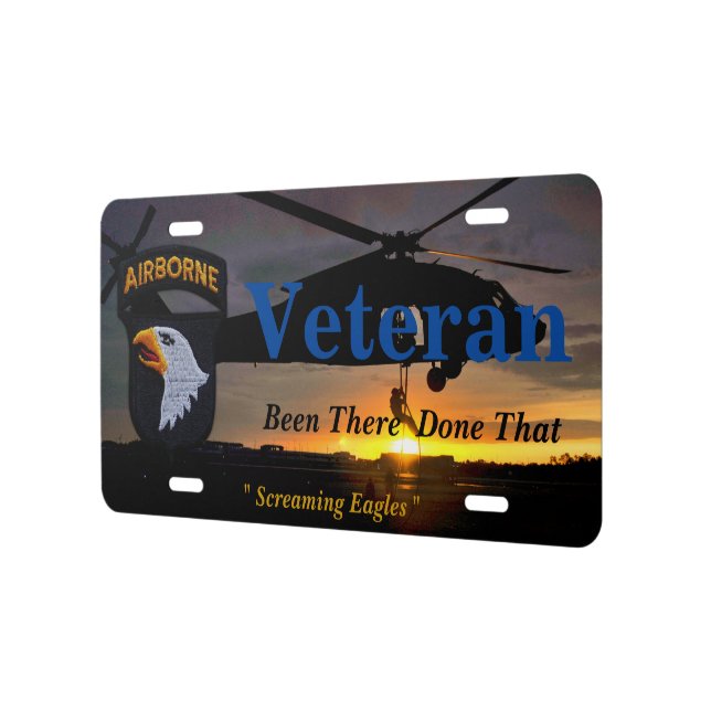101st airborne fort campbell veterans vets license plate (Left)