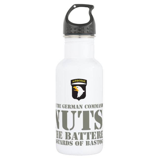 101st AIRBORNE - NUTS! Stainless Steel Water Bottle (Front)