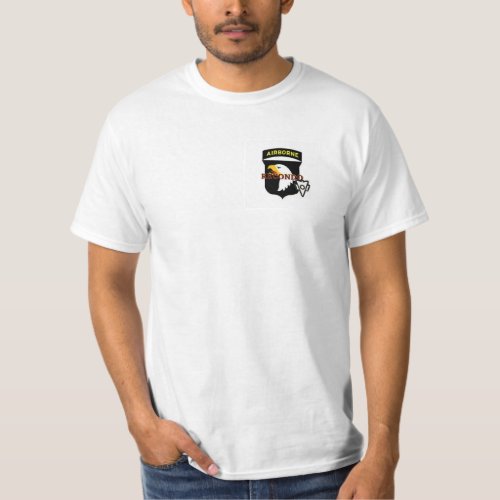 101st Airborne Recondo White T_ Shirt