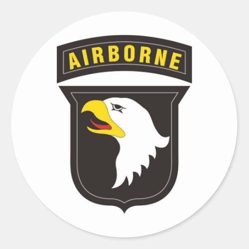 101st Airborne Screaming Eagle Emblem Classic Round Sticker