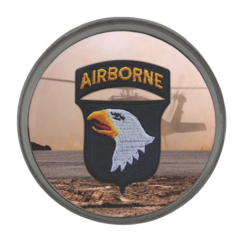 101st airborne screaming eagles veterans patch gunmetal finish lapel pin
