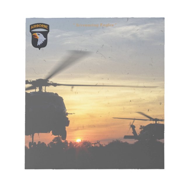 101st airborne screaming eagles veterans patch notepad (Front)