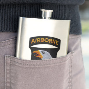 101st airborne screaming eagles veterans vet Patch Hip Flask