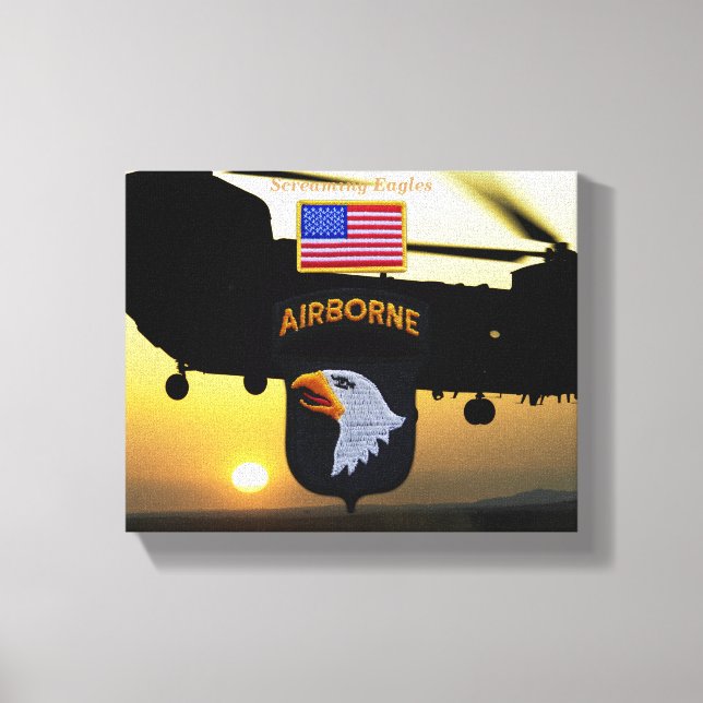 101st airborne screaming eagles veterans vets canvas print (Front)