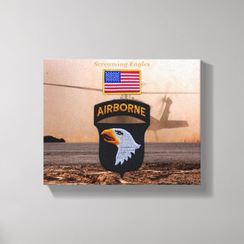 101st airborne screaming eagles veterans vets canvas print