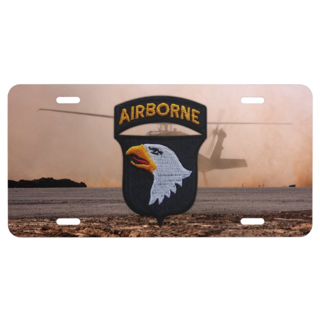 101st airborne screaming eagles veterans vets license plate (Front)