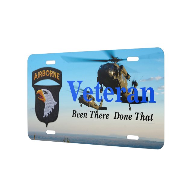 101st airborne screaming eagles veterans vets license plate (Left)