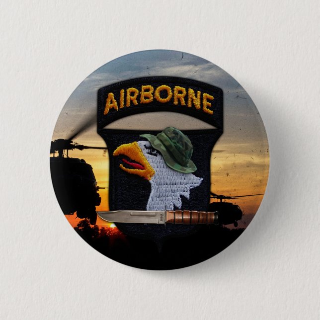 101st airborne screaming eagles veterans vets pinback button (Front)