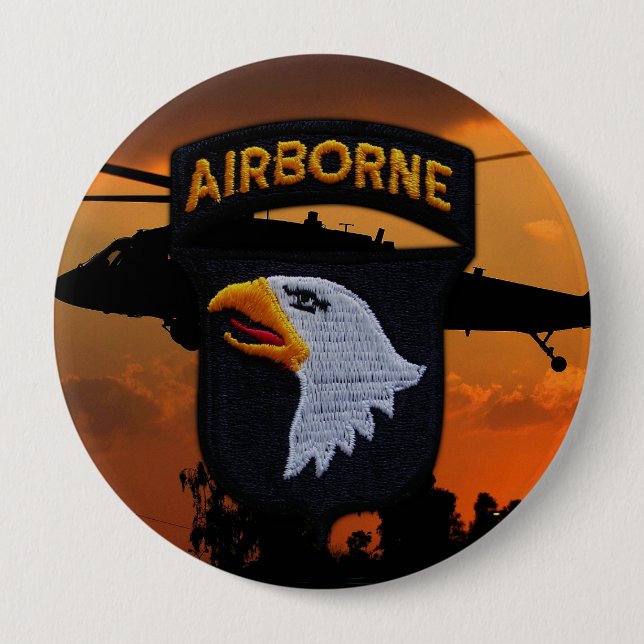 101st airborne screaming eagles veterans vets pinback button (Front)