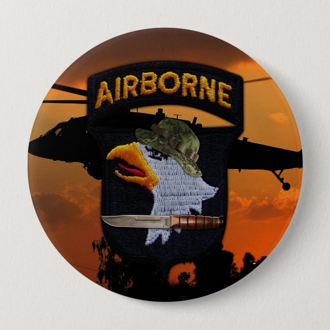 101st airborne screaming eagles veterans vets pinback button (Front)