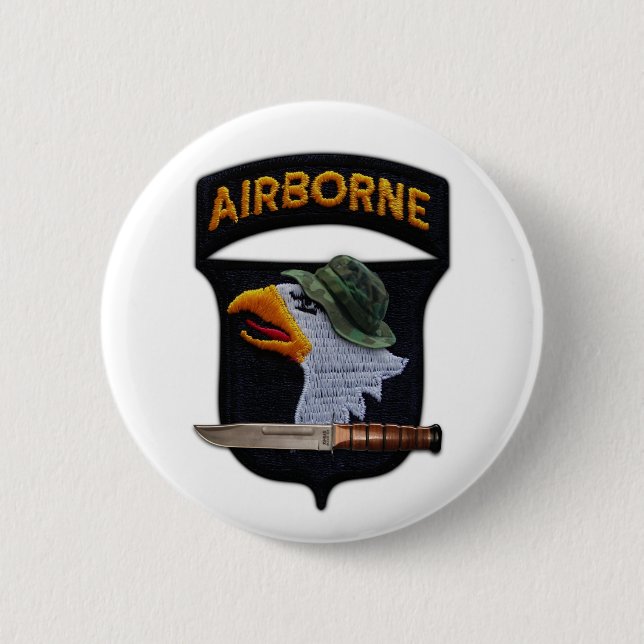 101st airborne screaming eagles veterans vets pinback button (Front)