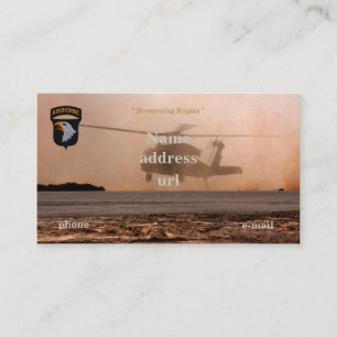 101st airborne screaming eagles vets patch business card