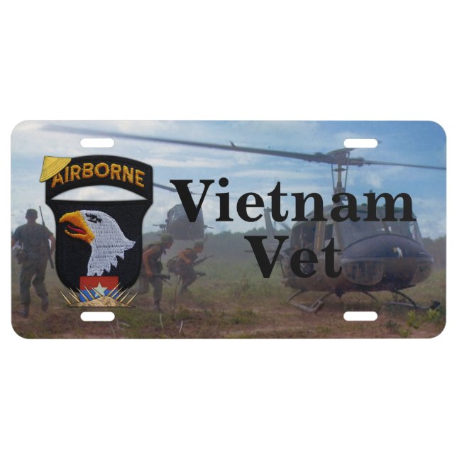 101st airborne screaming eagles vietnam nam vets license plate (Front)