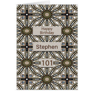 101st Birthday Abstract Mandala Design Cards