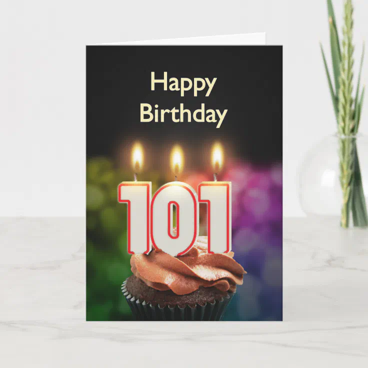 101st Birthday Card With Candles | Zazzle