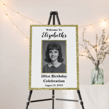 101st Birthday Custom Photo Welcome Sign