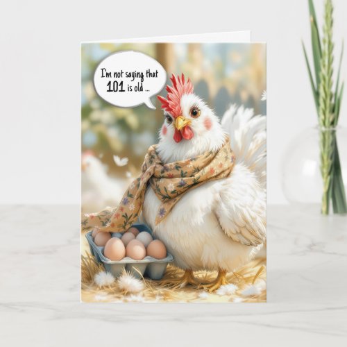 101st Birthday Hen With Eggs in Carton