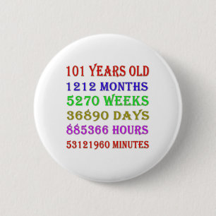 101st  Birthday Milestones Button