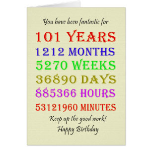 101st Birthday Milestones Cards