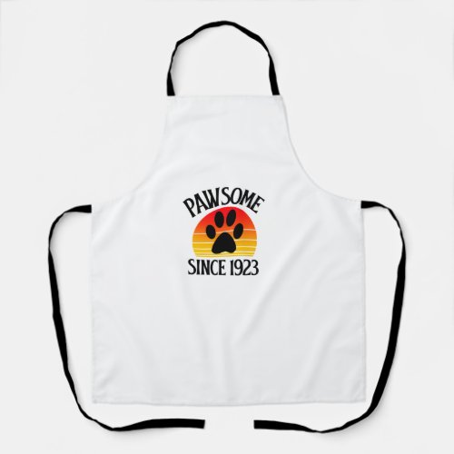 101st Birthday Pawsome Since 1923 101 Year Old Cat Apron