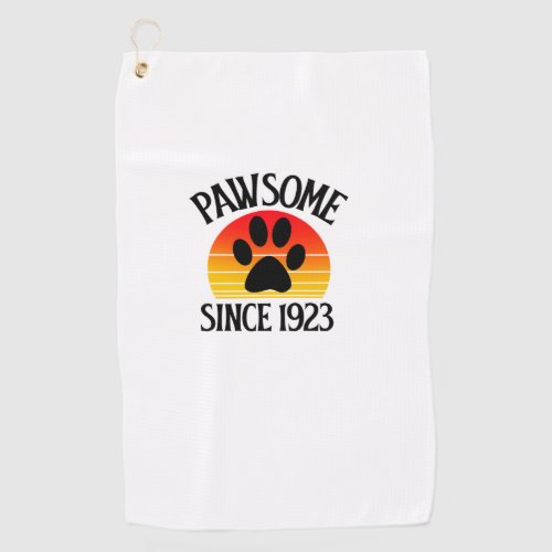 101st Birthday Pawsome Since 1923 101 Year Old Cat Golf Towel