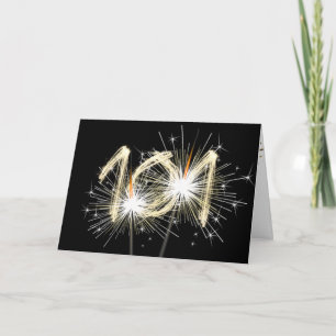 101st Birthday Sparklers on Black Card