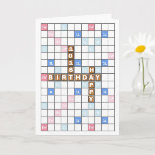 101st Birthday, Word Game Board Card