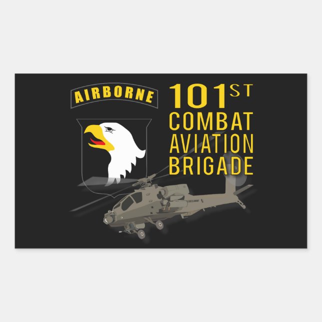 101st Combat Aviation - Apache Rectangular Sticker (Front)