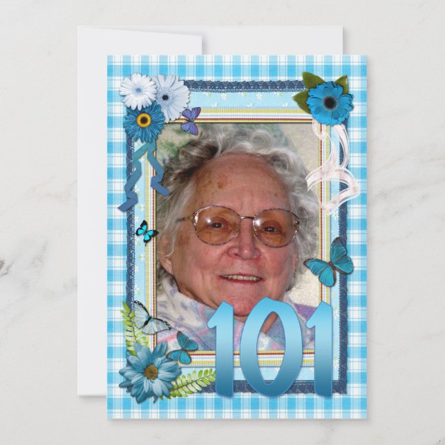 101st Photo birthday party invitation (Front)