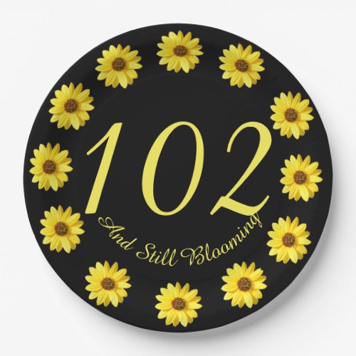 102 and Still Blooming 102nd Birthday Plates