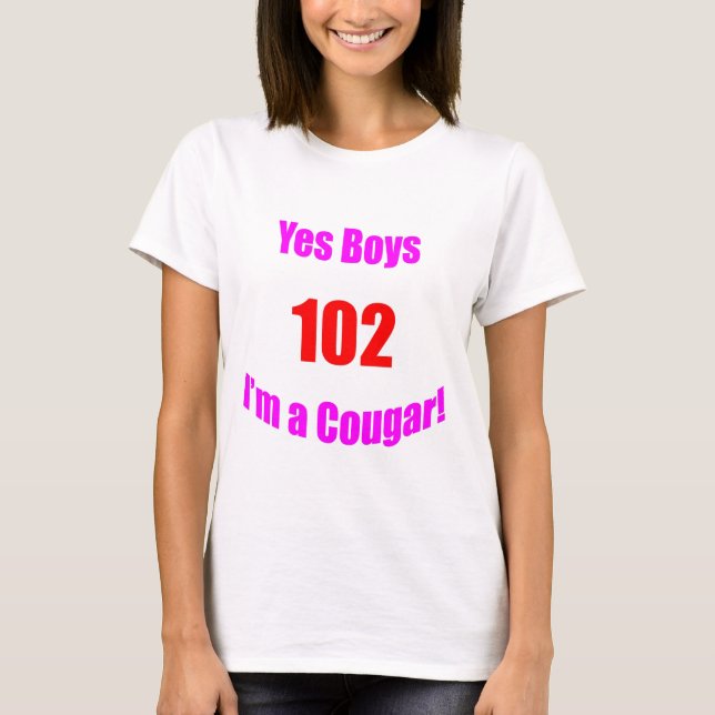 102 Cougar Birthday T-Shirt (Front)