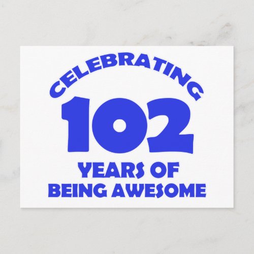 102 years old birthday designs postcard