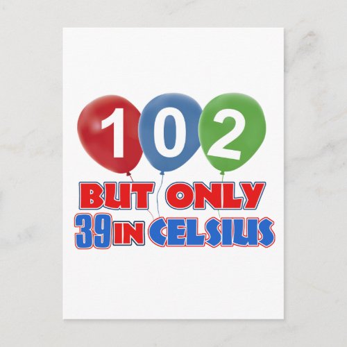 102nd birthday designs postcard