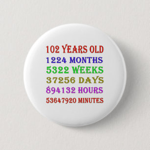 102nd  Birthday Milestones Button