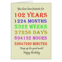 102nd Birthday Milestones