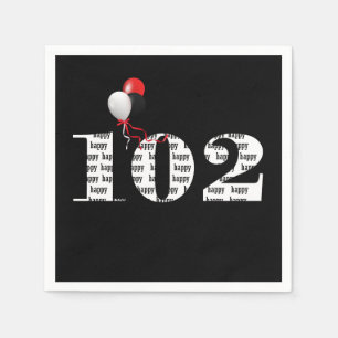 102nd Birthday party balloons Napkins